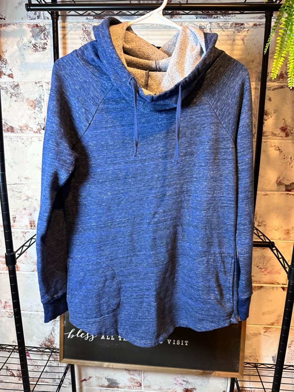 Mossimo Supply Co. Blue Heathered Hooded Pullover